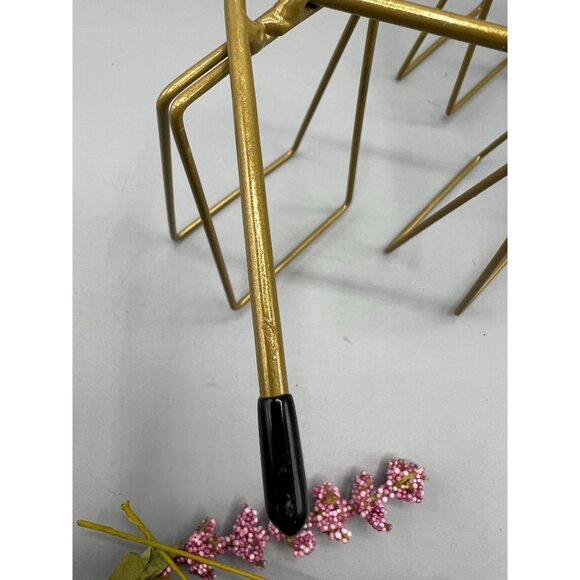 Mid-Century Modern Brass & Glass Geometric Bud Vase Set w 4 Vases - Picture 8 of 12